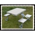 2015 new oudtoor aluminum and wood foldable picnic table